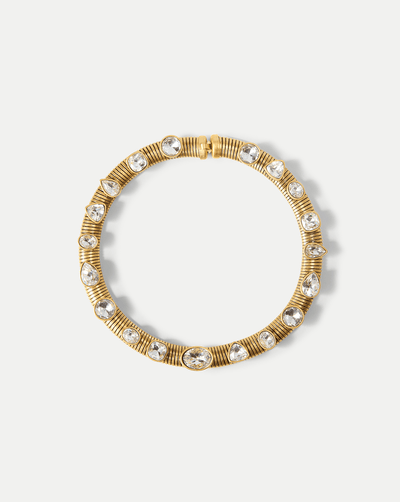 Veronica Beard Crystal Tubogas Collar Necklace - Gold