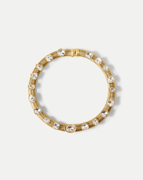 Crystal Tubogas Collar Necklace in Gold | Veronica Beard