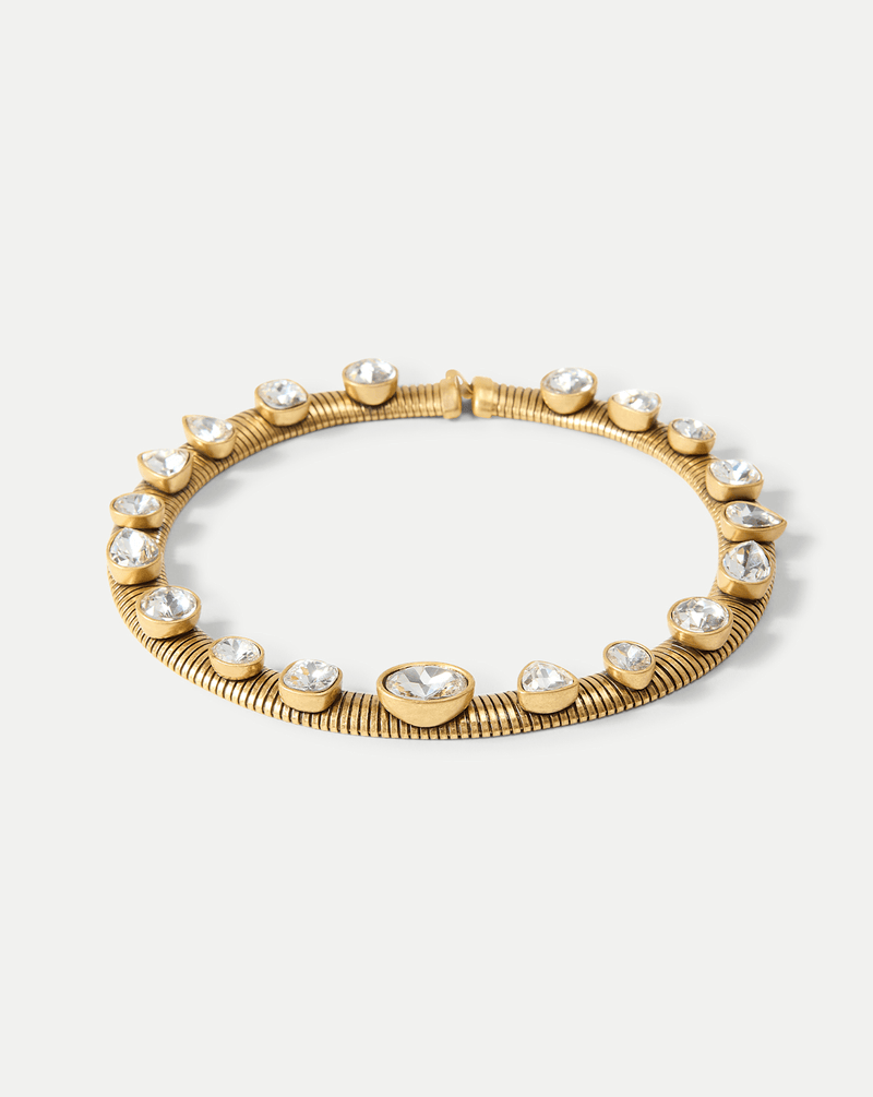 Veronica Beard Crystal Tubogas Collar Necklace