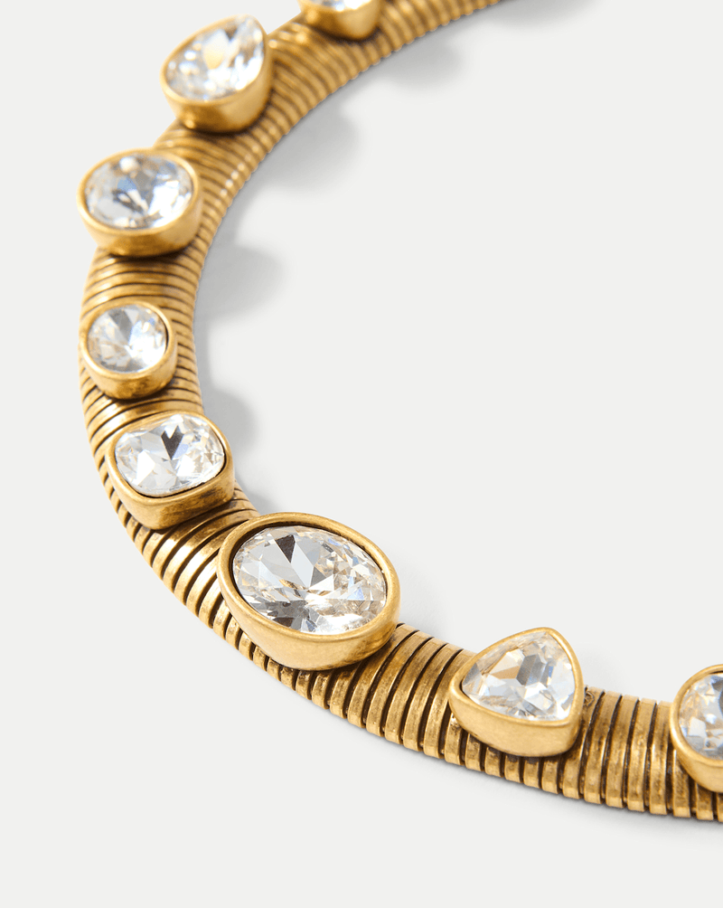Veronica Beard Crystal Tubogas Collar Necklace