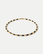 Veronica Beard Black Enamel and Crystal Barrel Necklace