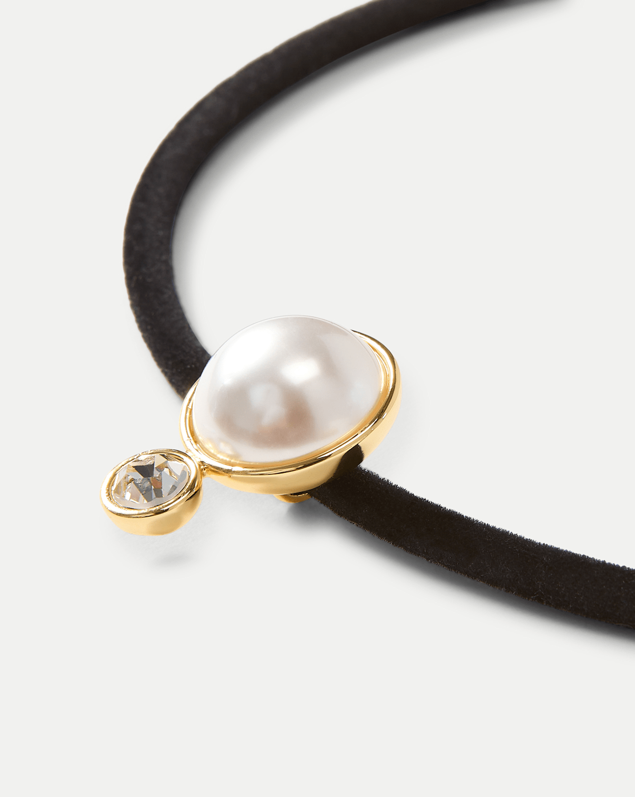 Pearl Pendant Cord Necklace in Pearl/Black | Veronica Beard