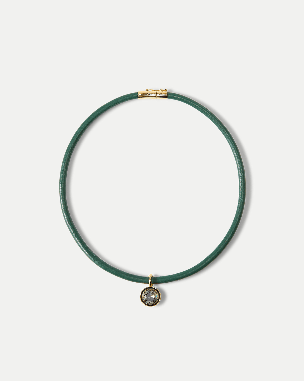 Veronica Beard Green Leather Pendant Necklace - Green/Black