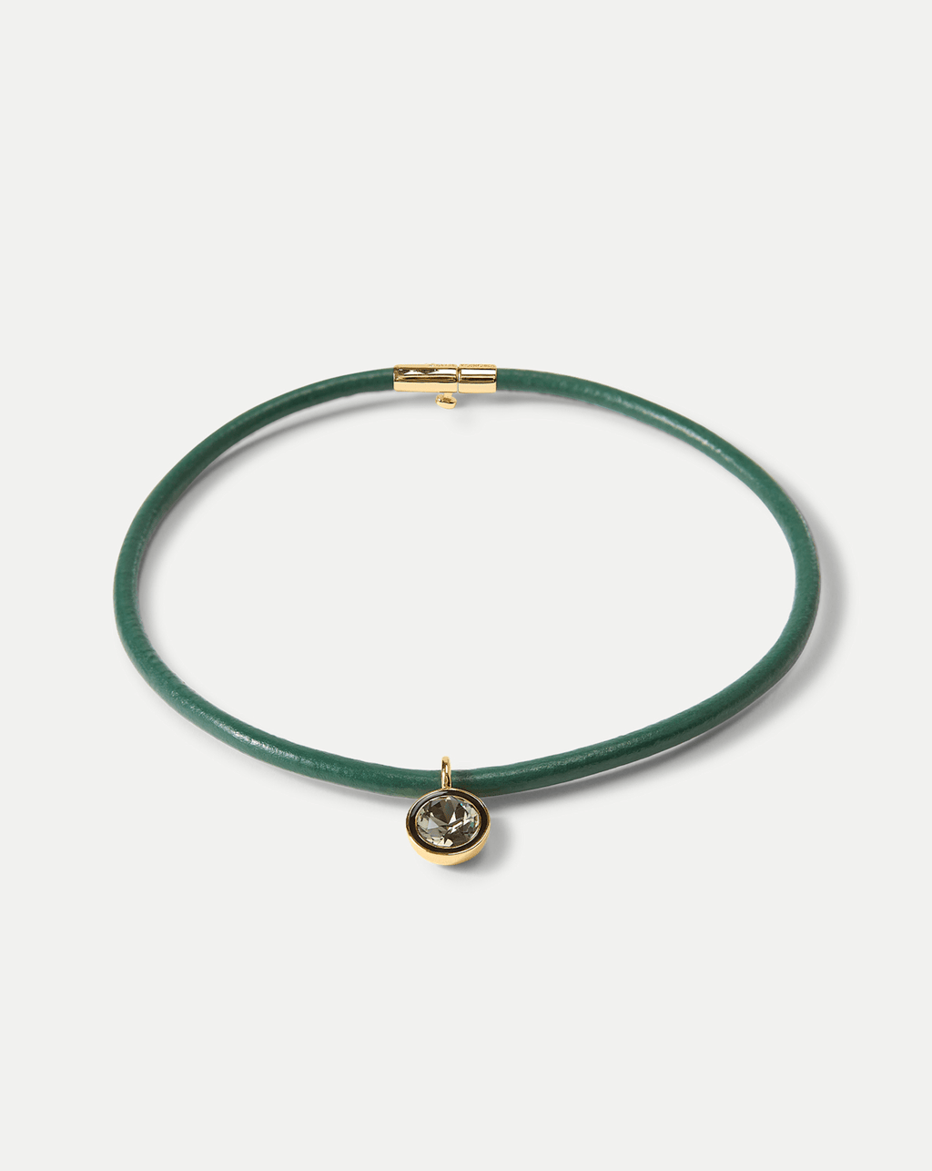 Veronica Beard Green Leather Pendant Necklace