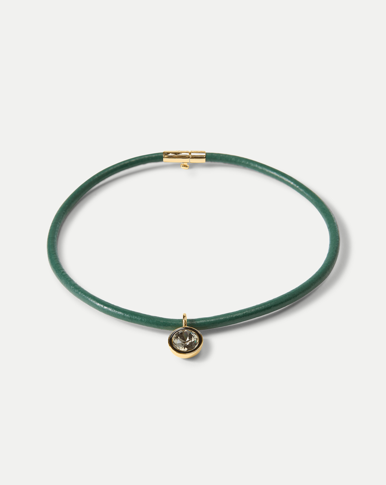 Veronica Beard Green Leather Pendant Necklace