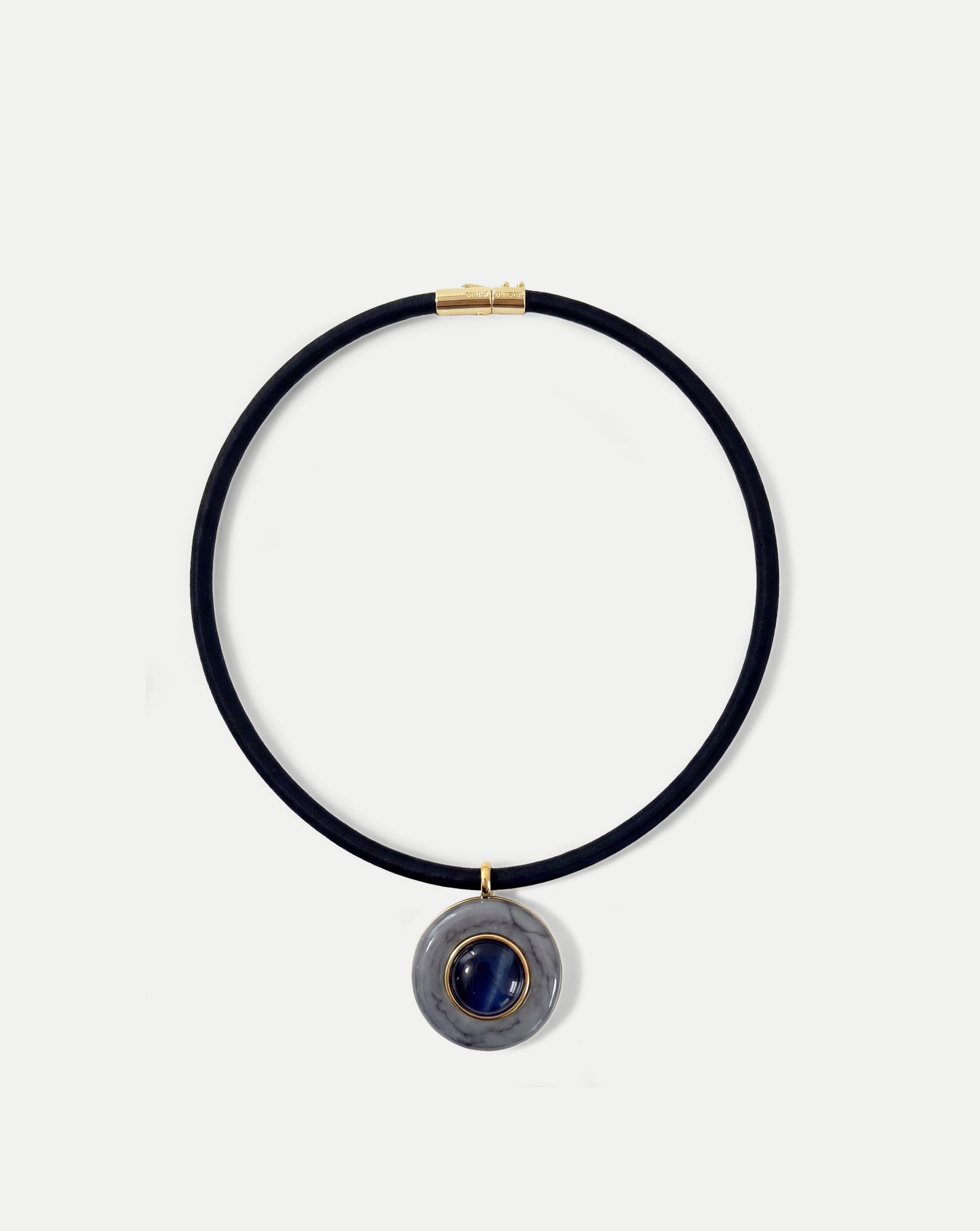 Round Doublet Pendant Necklace Blue