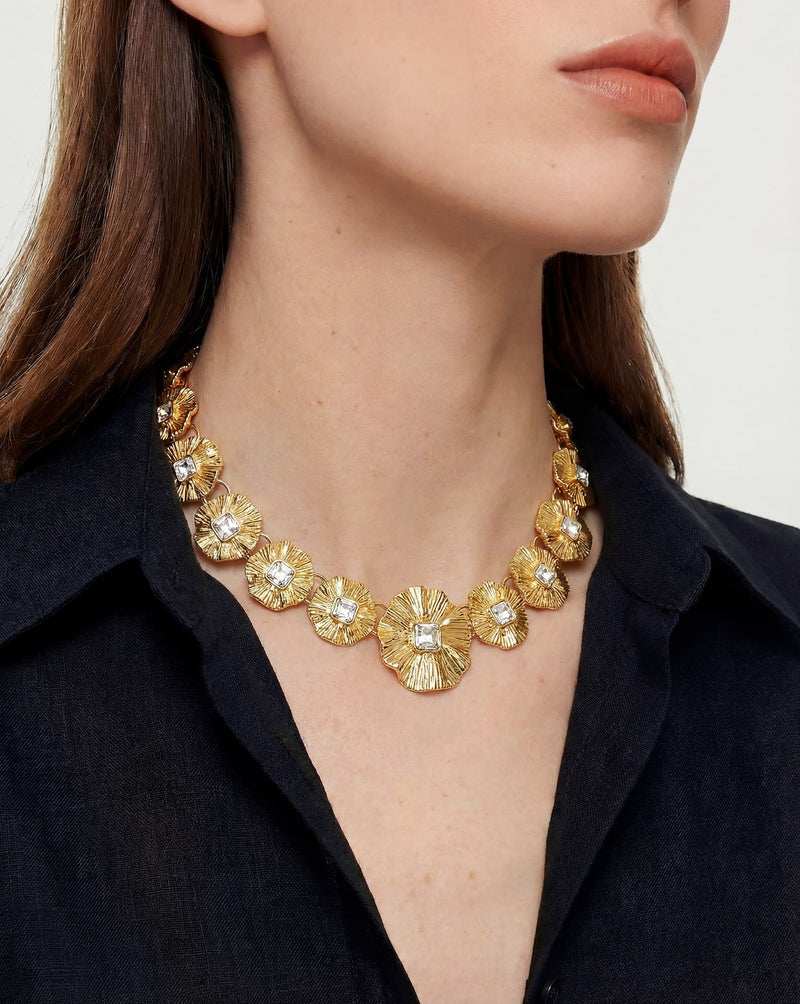 Veronica Beard Gold Floral Necklace