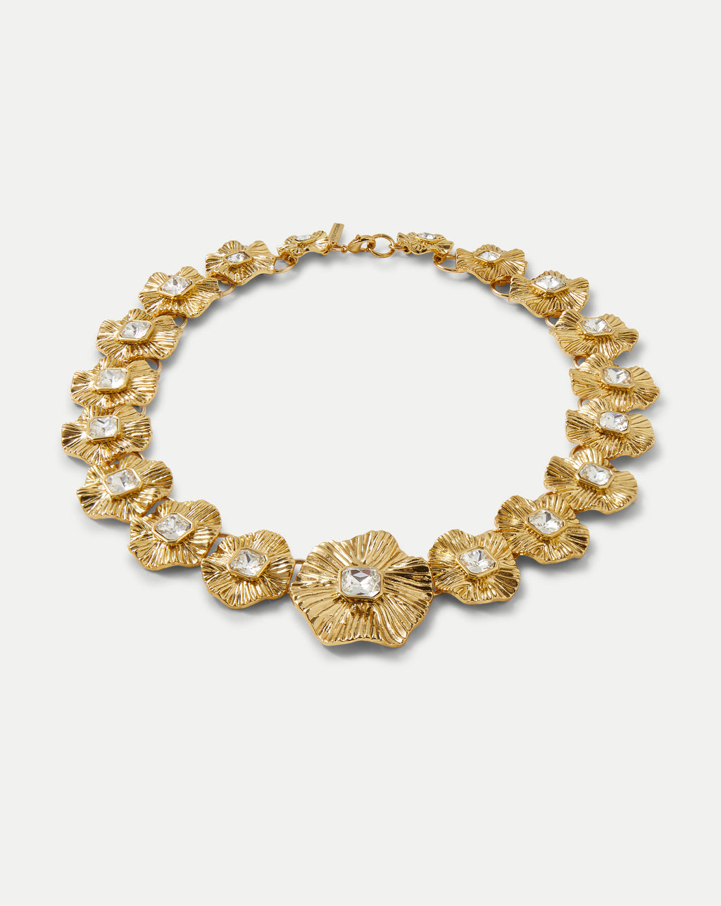 Veronica Beard Gold Floral Statement Necklace