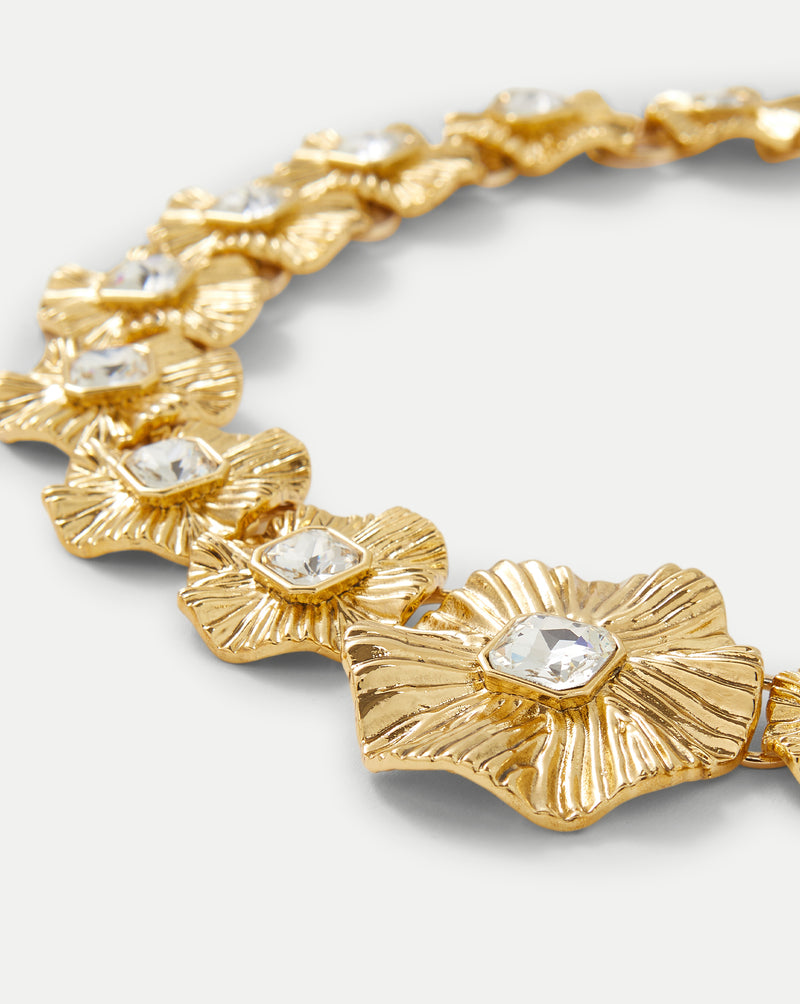 Veronica Beard Gold Floral Statement Necklace