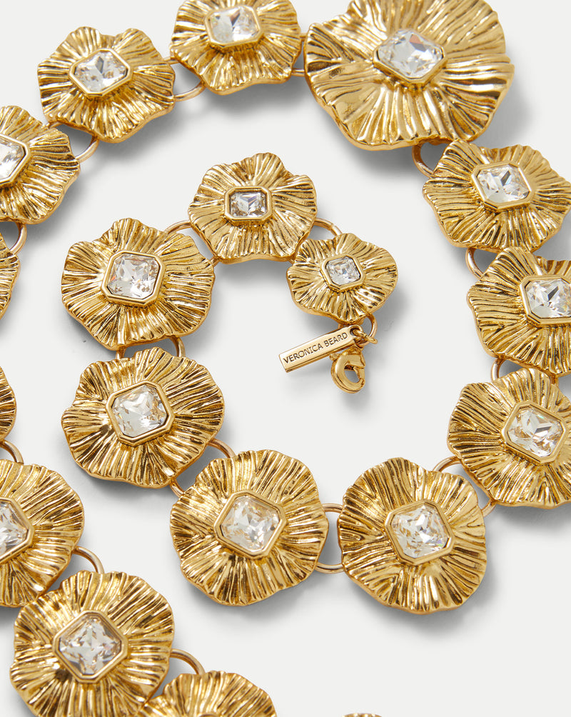 Veronica Beard Gold Floral Statement Necklace