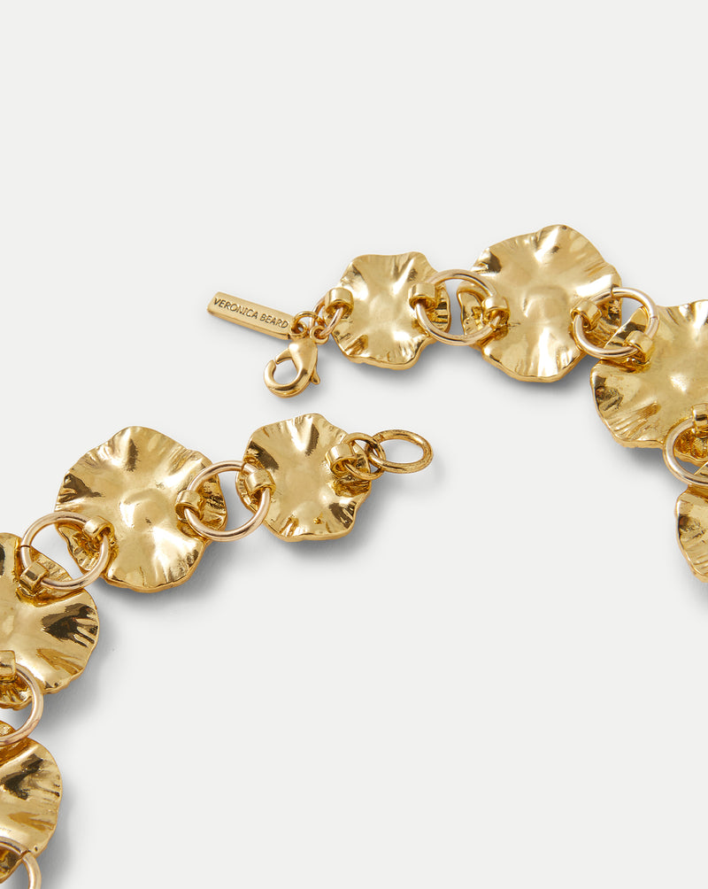 Veronica Beard Gold Floral Statement Necklace