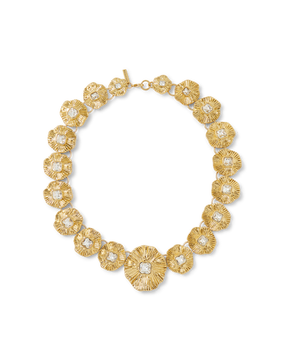 Veronica Beard Gold Floral Statement Necklace Gold