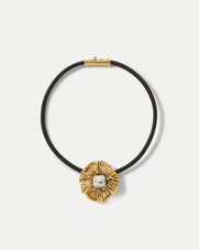 Veronica Beard Floral Pendant Cord Necklace - Gold