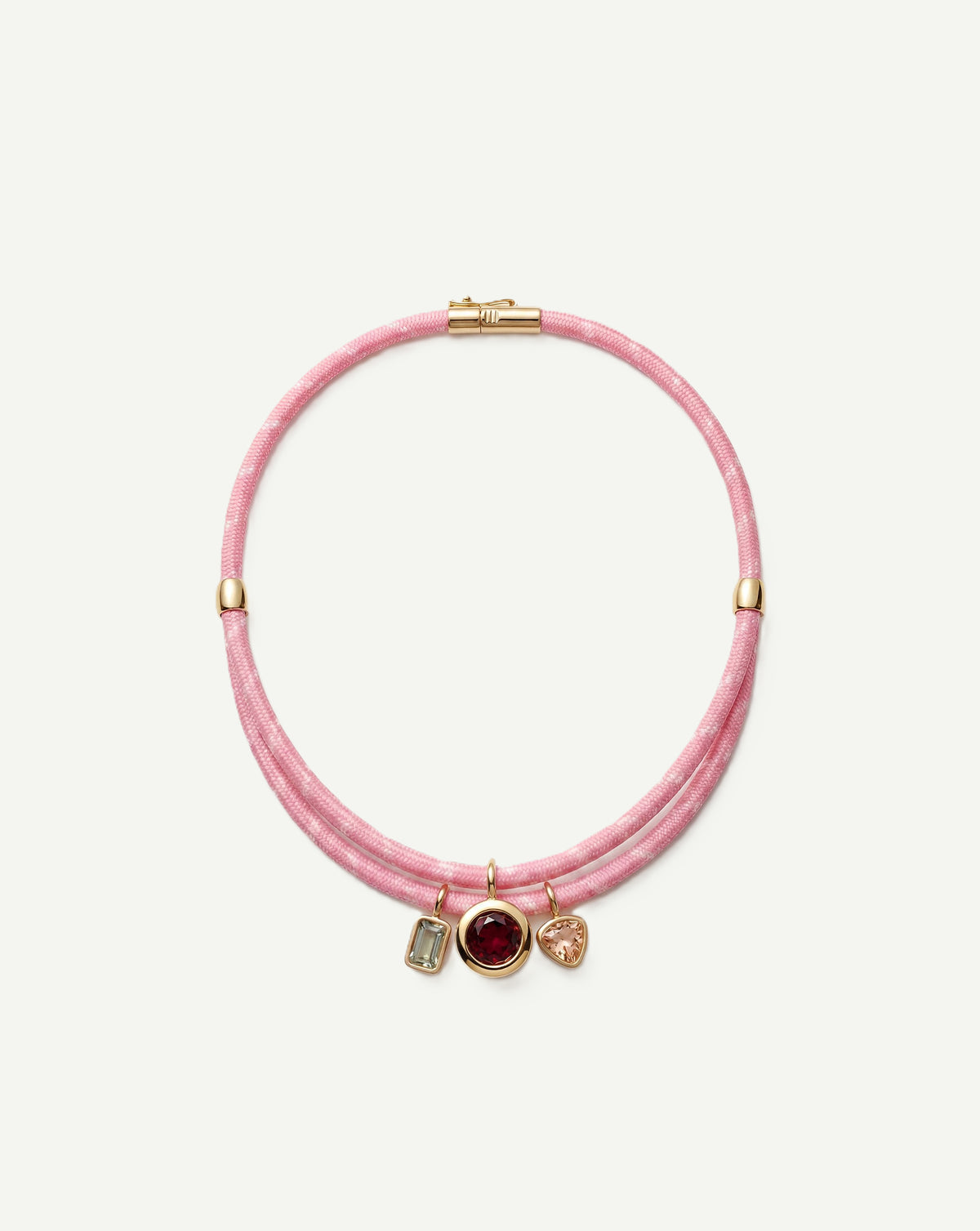Veronica Beard Paracord Charm Necklace Pink