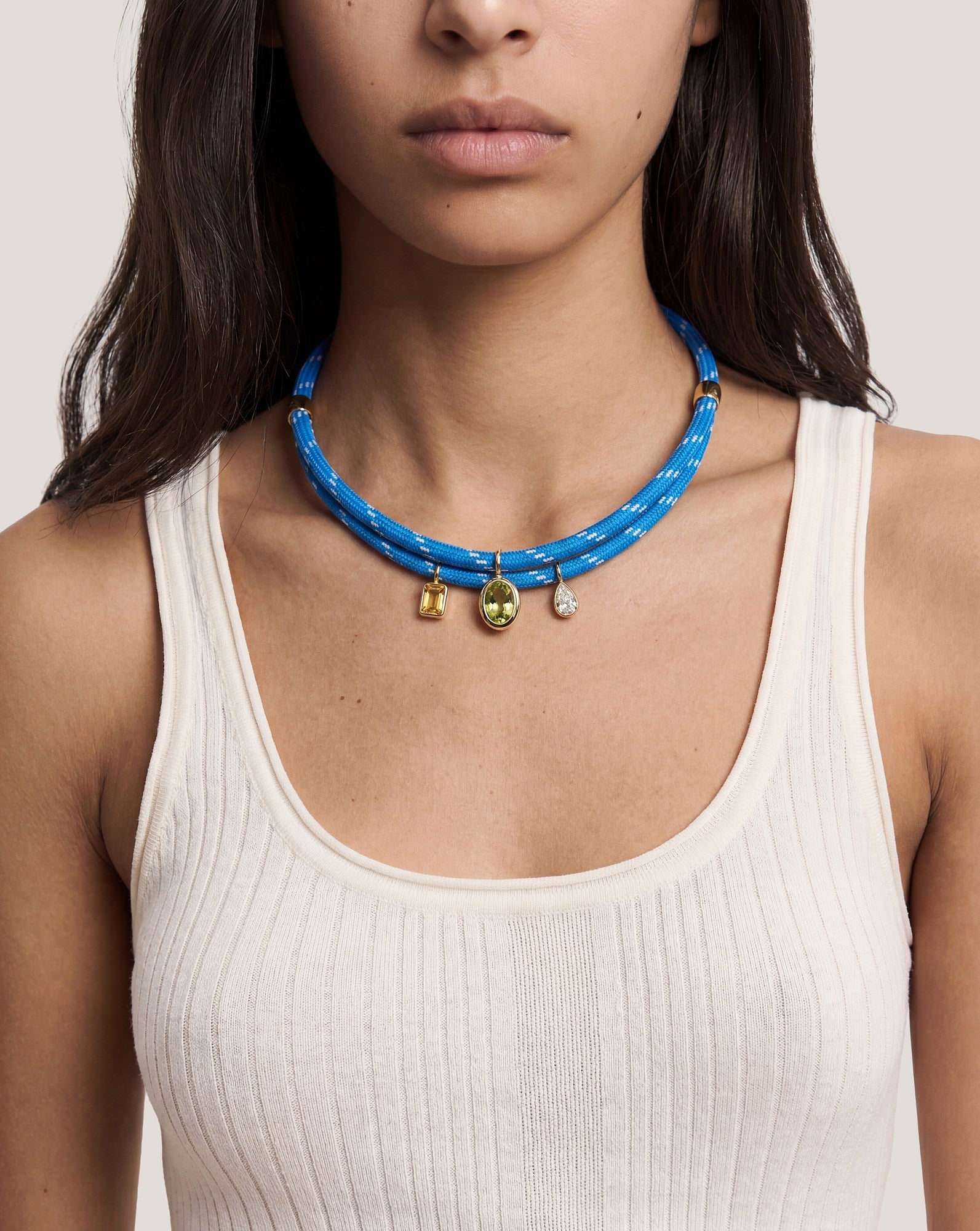 Paracord Charm Necklace in Light Blue | Veronica Beard