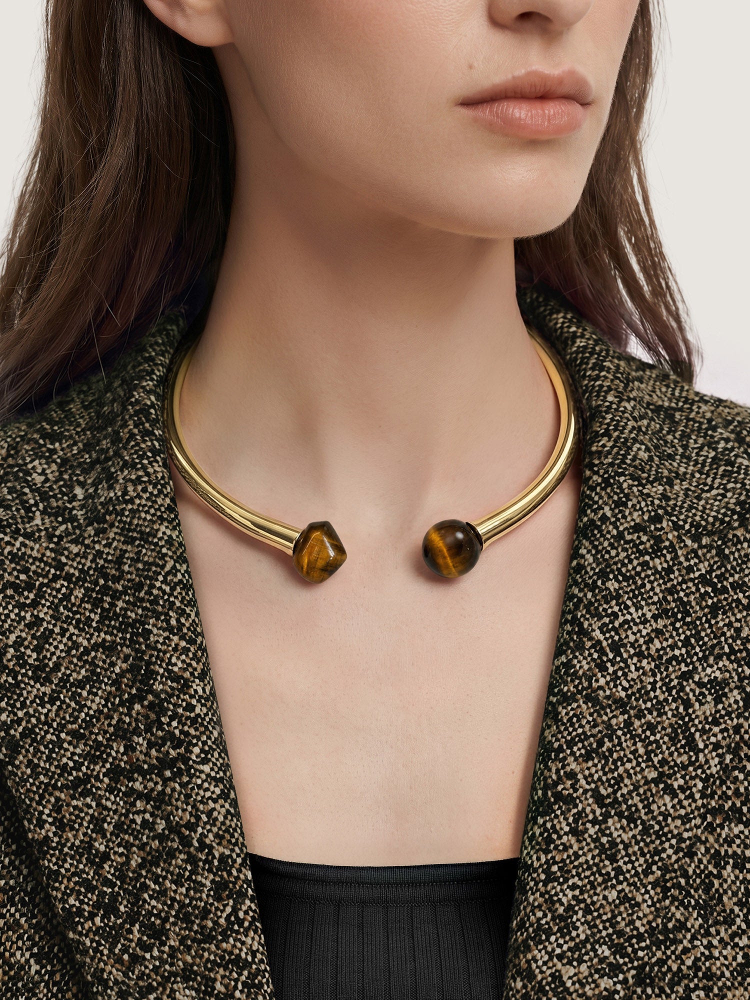 Tiger’s Eye Open Collar Necklace