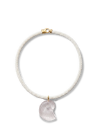 Veronica Beard White beaded necklace with a carved nautilus shell