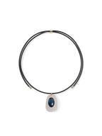 Black Leather Pendant Necklace