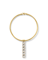 Veronica Beard Gold collar necklace with crystal pendant drop.