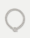 Veronica Beard Silver curb chain necklace with toggle clasp.