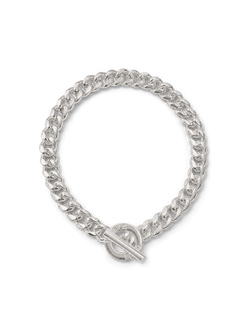 Veronica Beard Silver curb chain necklace with toggle clasp.