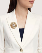 Veronica Beard Gold Floral Brooch - Gold