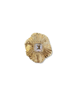Veronica Beard Gold Floral Brooch - Gold