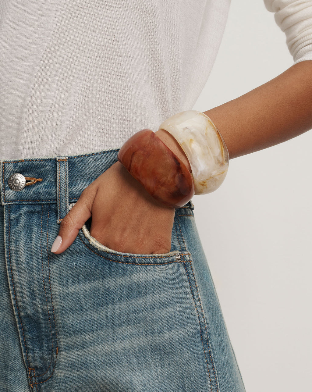 Veronica Beard Marbled Resin Bangle