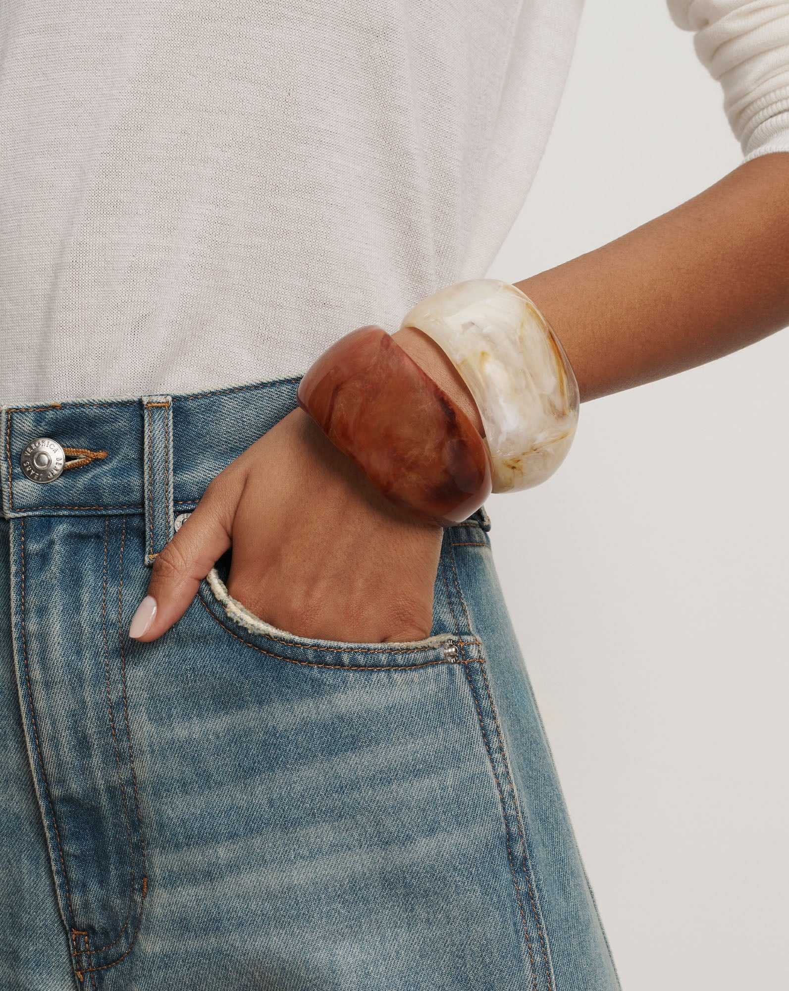 Veronica Beard Marbled Resin Bangle