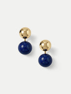 Veronica Beard Gold and lapis lazuli drop earrings