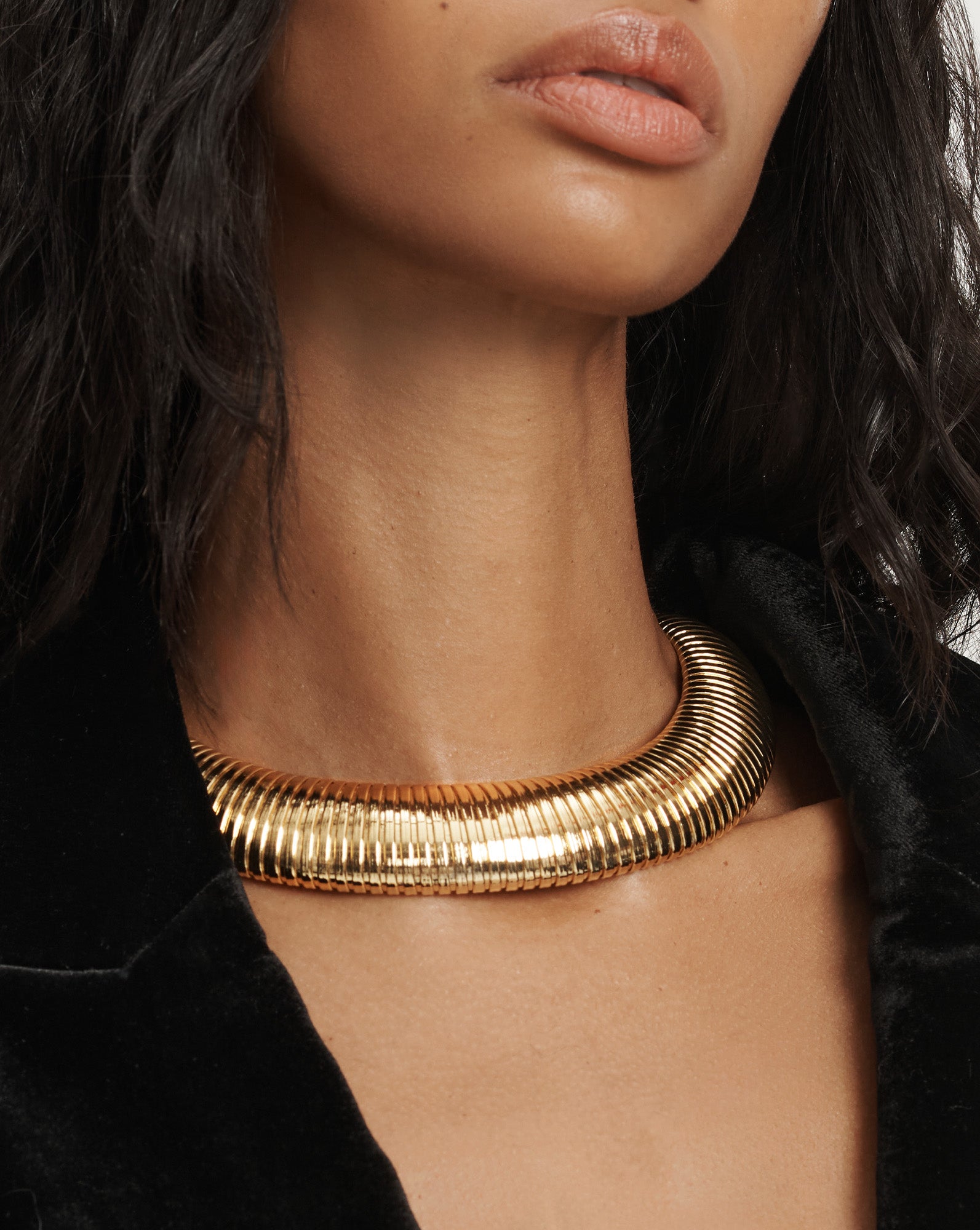 Tubogas Collar Necklace in Gold | Veronica Beard