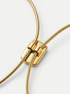 Veronica Beard Gold-tone metal snake chain necklace with square clasp.