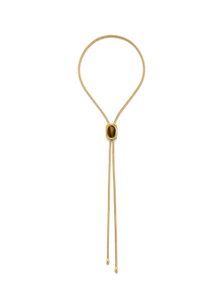 Veronica Beard Gold snake chain necklace with oval center bead.