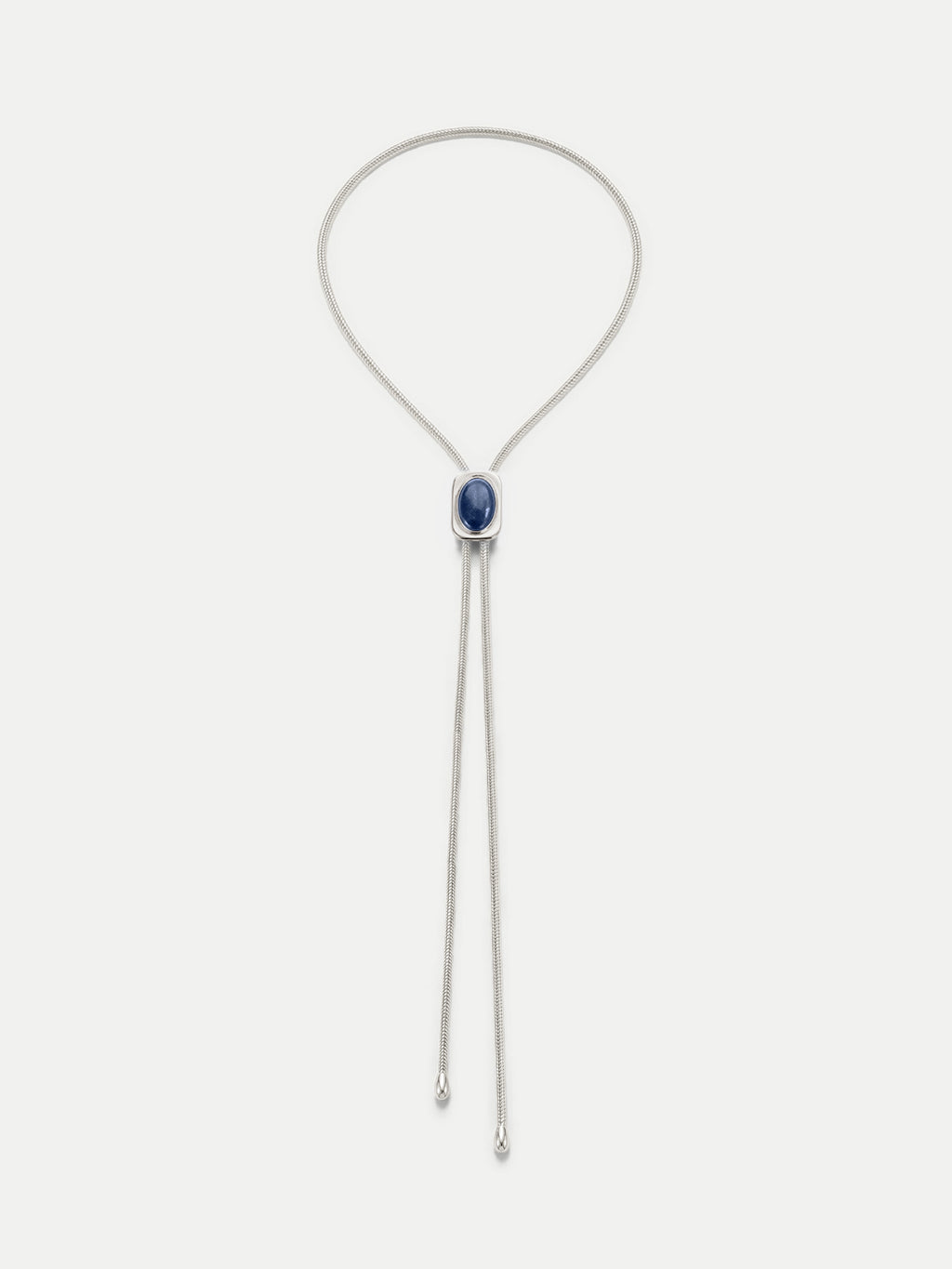 Veronica Beard Silver bolo tie with blue stone.