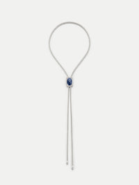 Veronica Beard Silver bolo tie with blue stone.
