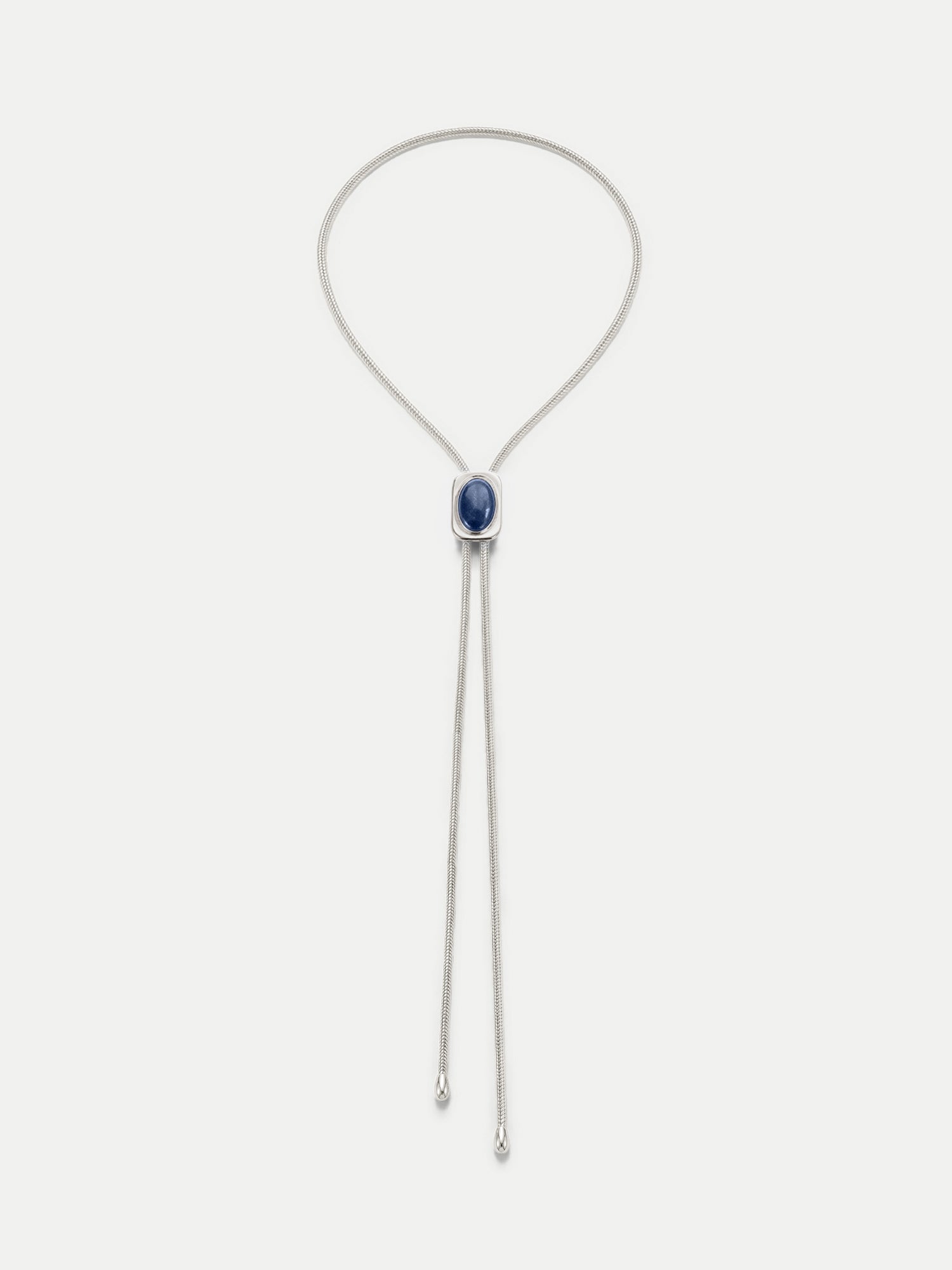 Veronica Beard Silver bolo tie with blue stone.