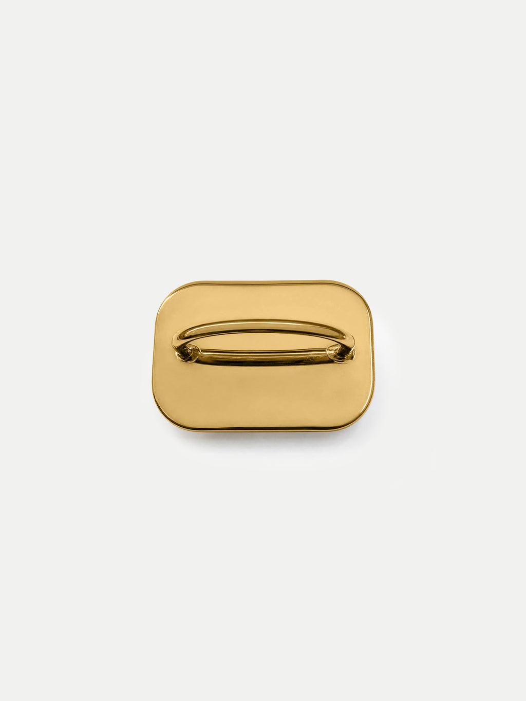 Veronica Beard Gold-tone rectangular metal handbag clasp.