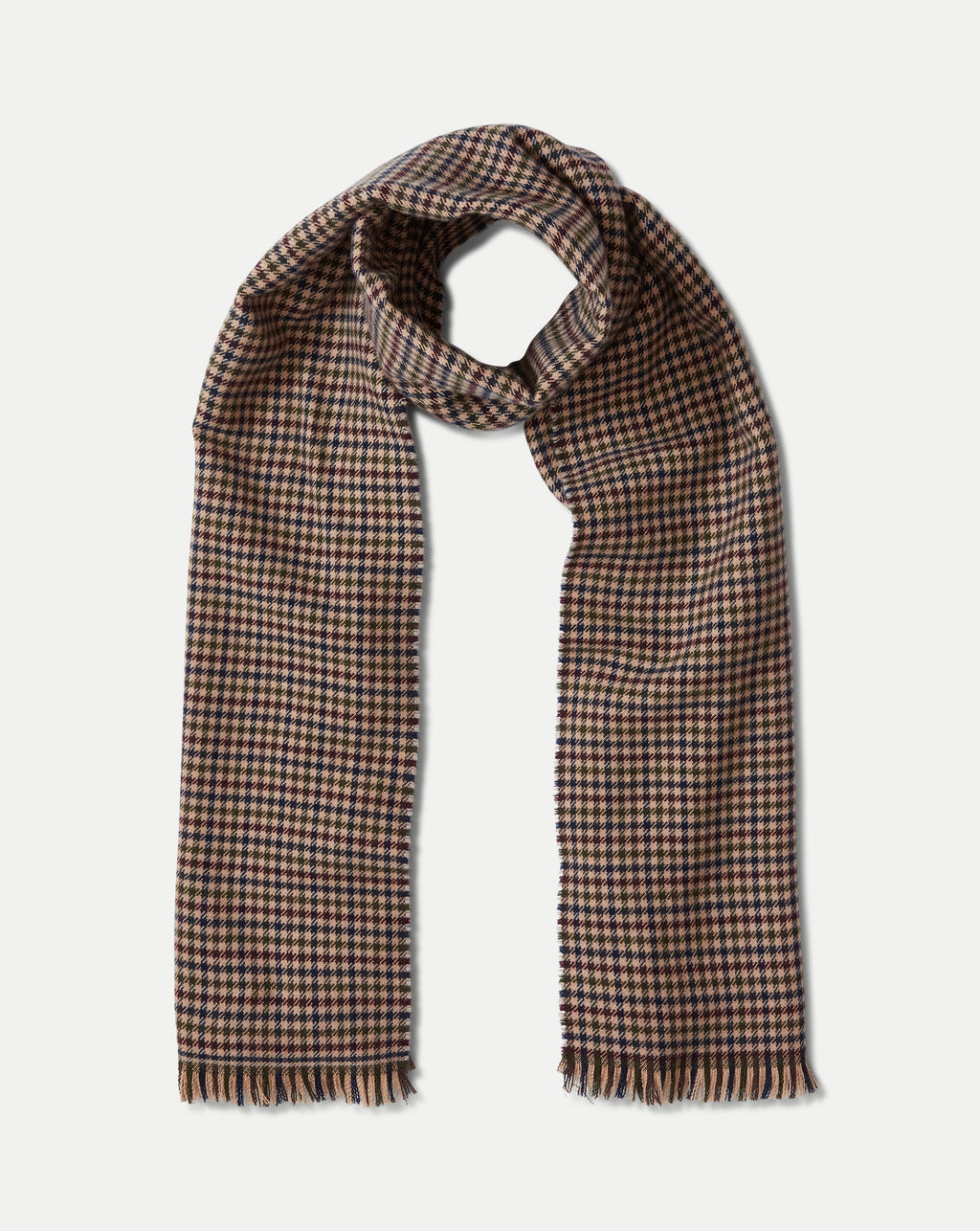 Veronica Beard Houndstooth Wool Scarf - Navy Multi