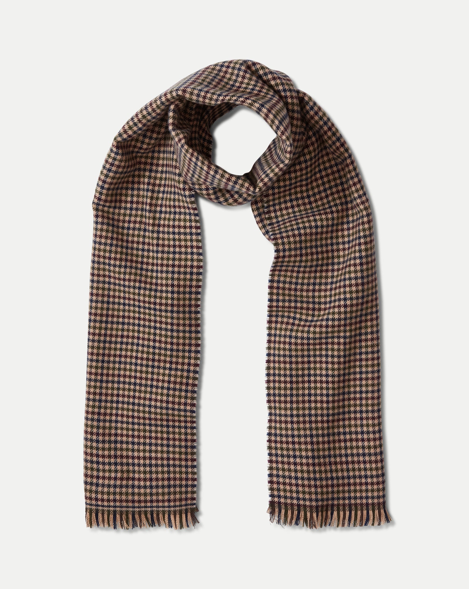 Veronica Beard Houndstooth Wool Scarf - Navy Multi
