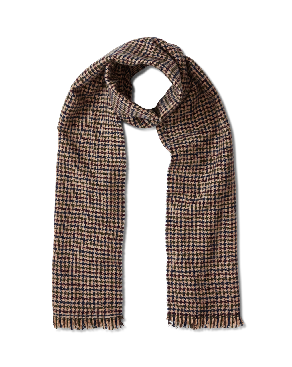 Veronica Beard Houndstooth Wool Scarf Navy Multi