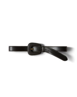 Veronica Beard Elsy Leather-Buckle Belt - Black
