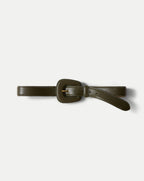 Veronica Beard Elsy Leather-Buckle Belt - Cypress