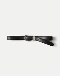 Veronica Beard Arch Leather Belt - Black/Silver