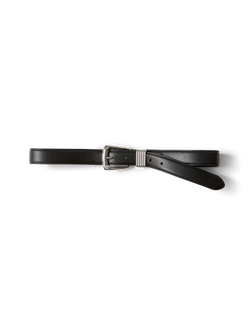 Veronica Beard Arch Leather Belt - Black/Silver