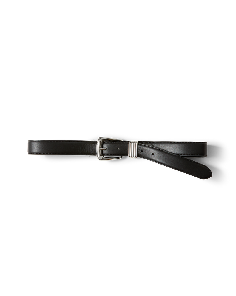 Veronica Beard Arch Leather Belt - Black/Silver