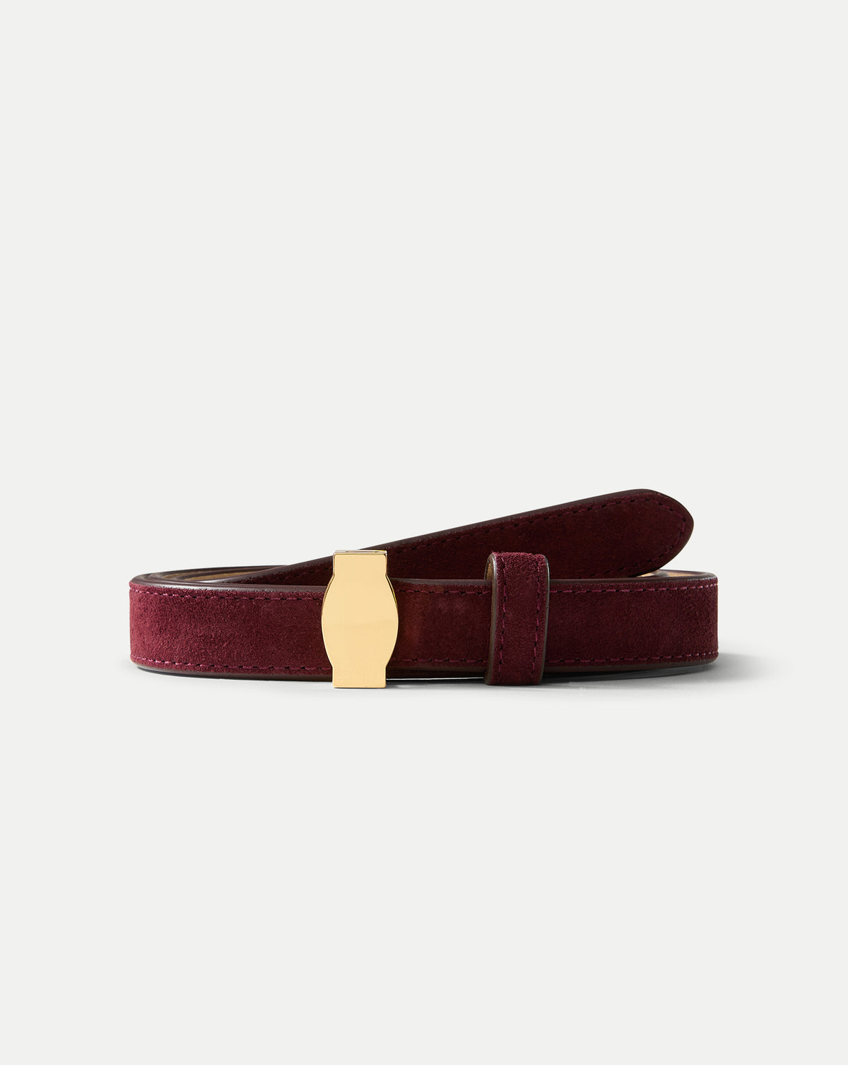 Dash Thin Suede Belt in Raisin | Veronica Beard