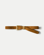 Veronica Beard Arch Suede Belt - Acorn