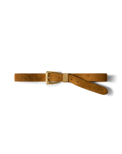 Veronica Beard Arch Suede Belt - Acorn