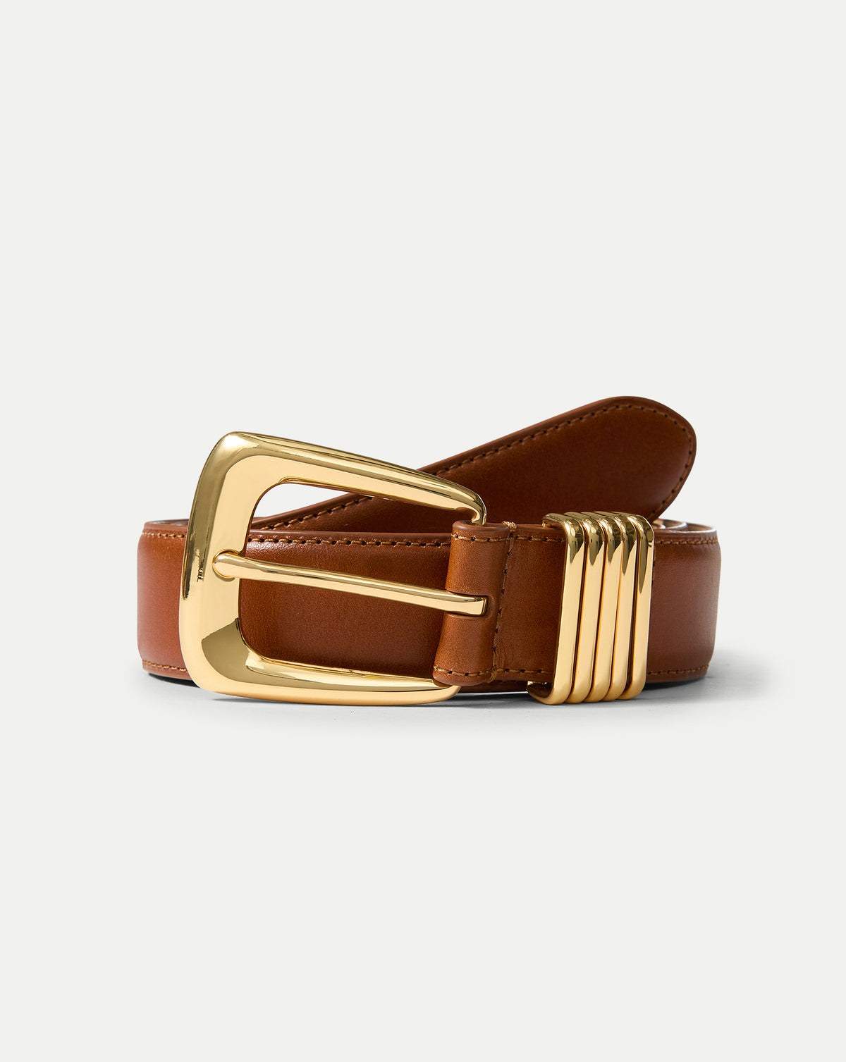 Arch Leather Belt in Tan | Veronica Beard display picture 2
