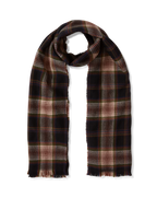 Veronica Beard Plaid Wool Scarf Black Multi